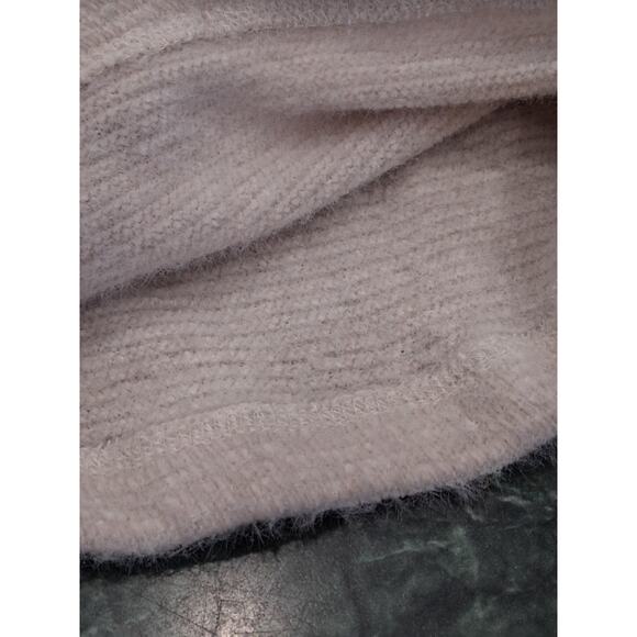 Sanctuary Fuzzy Balloon Puff Sleeve Mock Neck Sweater Ivory Women's Large Cozy - Picture 4 of 12